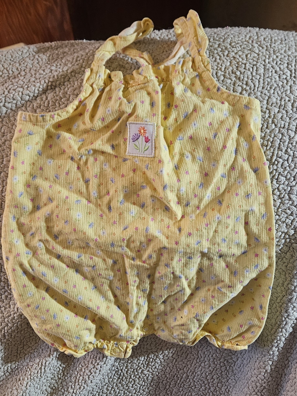Carter's Yellow Floral Diaper Cover Romper